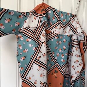 SHEIN Floral and Stripe Blouse